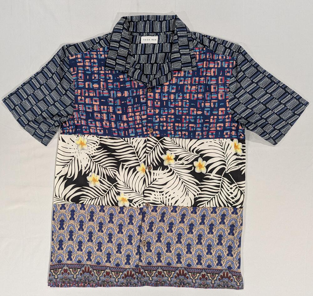 Raga Man Shirt Mens S Multicolor Hawaiian Floral Tropical Short Sleeve Button Up